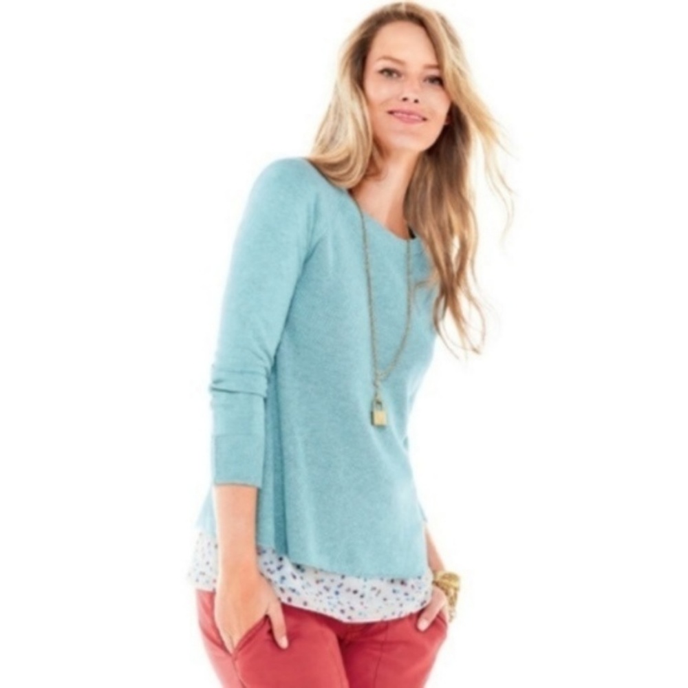 Cabi #5133 Dusty Blue Knit Swing Sweater M